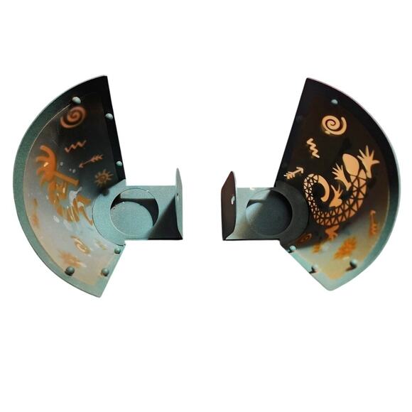 Party Lite Southwestern Metal wall sconces Kokopelli gecko lizard design - Picture 4 of 10